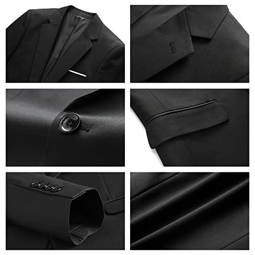 Men's Casual Slim Fit Suit Blazer Jacket One Button Lightweight Sport Coats Formal Dress Daily Business Suit Jacket Black #TOP4