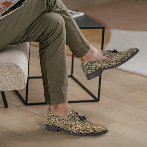 Image of Meijiana Mens Loafers Wedding Dress Shoes Slip-On Loafers for Men Tuxedo Suit Shoes