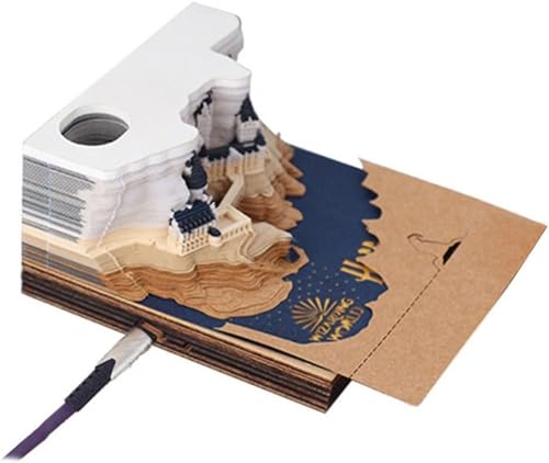 2024 Calendar Lock 3D Notepad Memo Pad Gift Novelty Accessories with Block Notes A,A