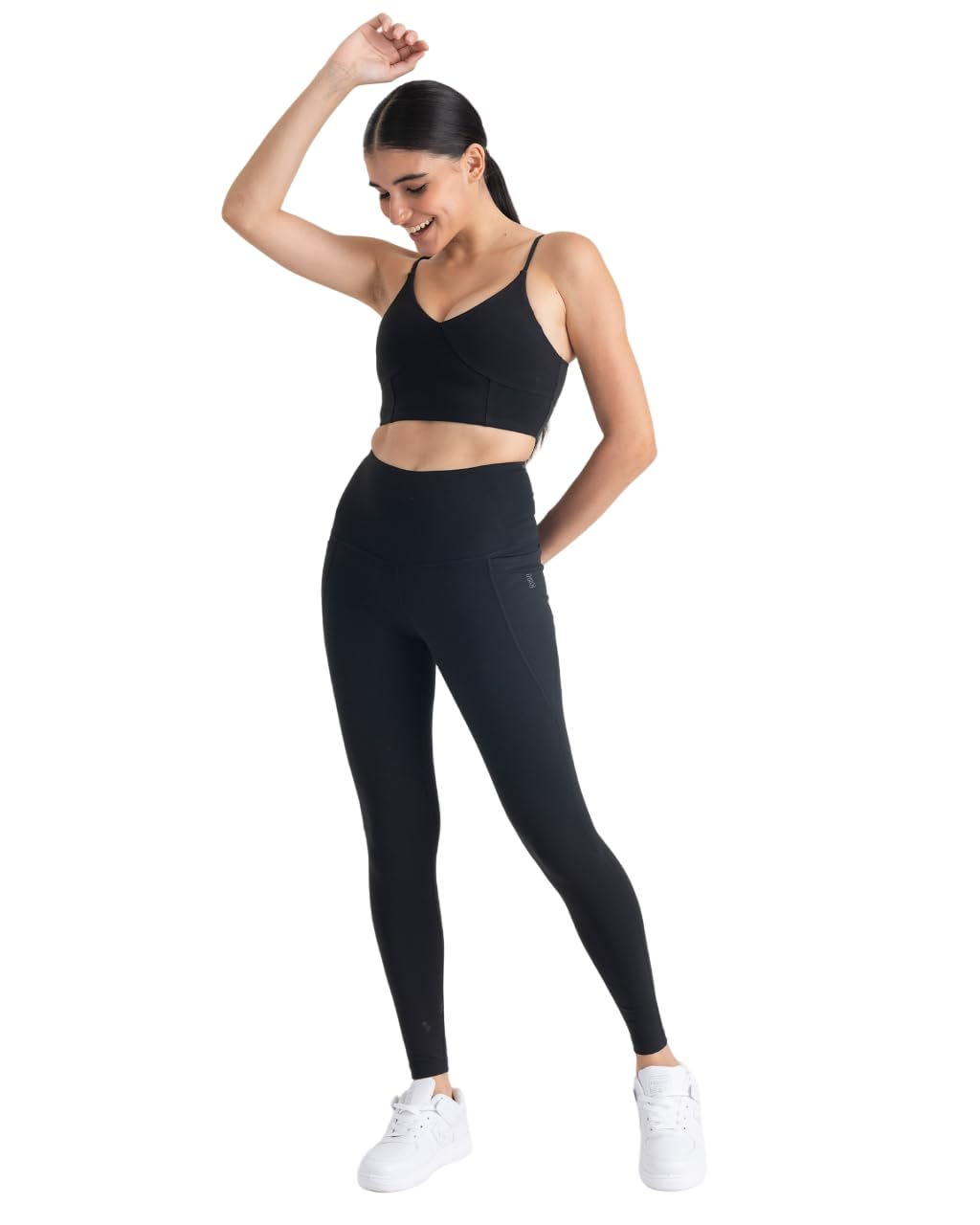 hunnit Sports Bra and Leggings Set for Women| V Neck Sports Bra | 7/8 Leggings | Squat Proof | 4 Way Stretch | Co Ord Set for Women-picture-52