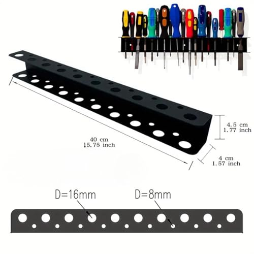 Soporte de destornilladores con doble capacidad y facil acceso para garaje 3