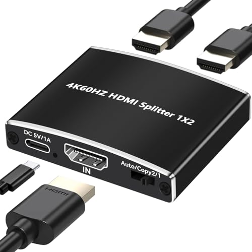 Amazon | HDMI 分配器 1入力2出力 4K@60Hz HDMスプリッター 2画面同時