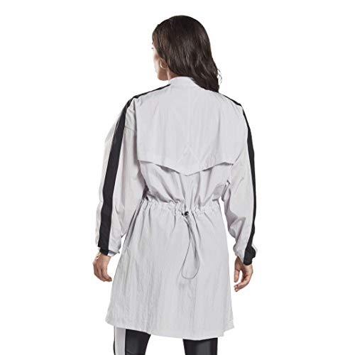 Reebok Studio Long Woven Jacket, Sterling Grey, X-Small #TOP1