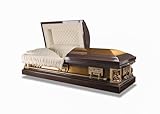 18 Gauge Steel Funeral Casket standart adult size for burial & air freight shipping Sealed : Pieta, Brown Brushed