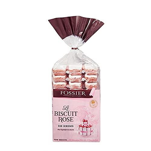 Biscuit Rose De Reims Fossier - Le Classique Français en 250g, Idéal pour le Thé et le Café - Biscuits Secs Authentiques de la Pâtisserie Fossier. - Lot De 3 - Vendu Par Lot