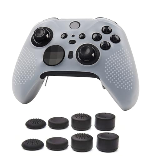 Image of White Controller Skin Compatible with Xbox Elite Series 2 Core Wireless Controller,Controller Protector Case, Customised Thumb Grips Cap