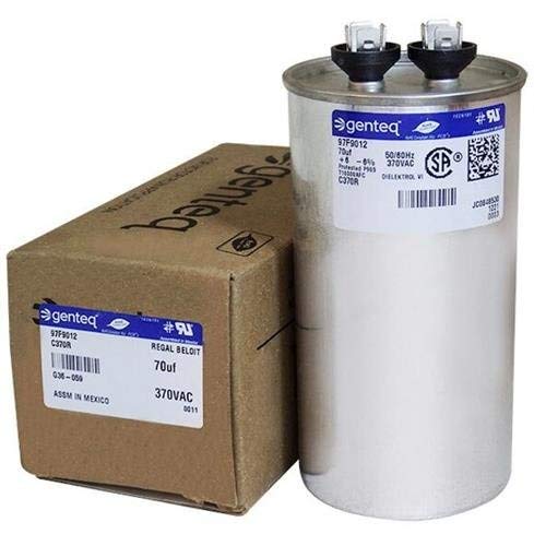 97F9012-70 uf MFD 370 Volt VAC - Genteq Round Run Capacitor Upgrade