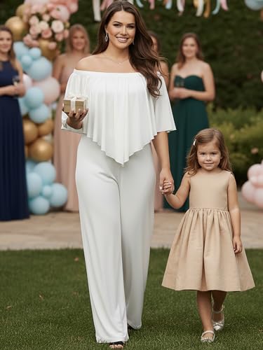 Image of KOH KOH Womens Long Pant Strapless Off Shoulder Pockets One Piece Jumpsuit