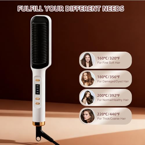 Peine alisador con pantalla LED y 4 temperaturas miniatura 2