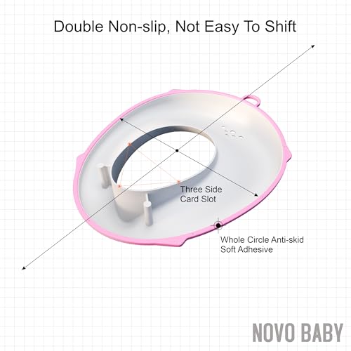 Image of Novo Baby Portable Unisex Baby Potty Training Toilet Seat with Non-Slip Base, Splash Guard, and Storage Hook - Ideal for 0-6 Year Child, Fits Round & Oval Toilets, Travel-Friendly New born Toddler