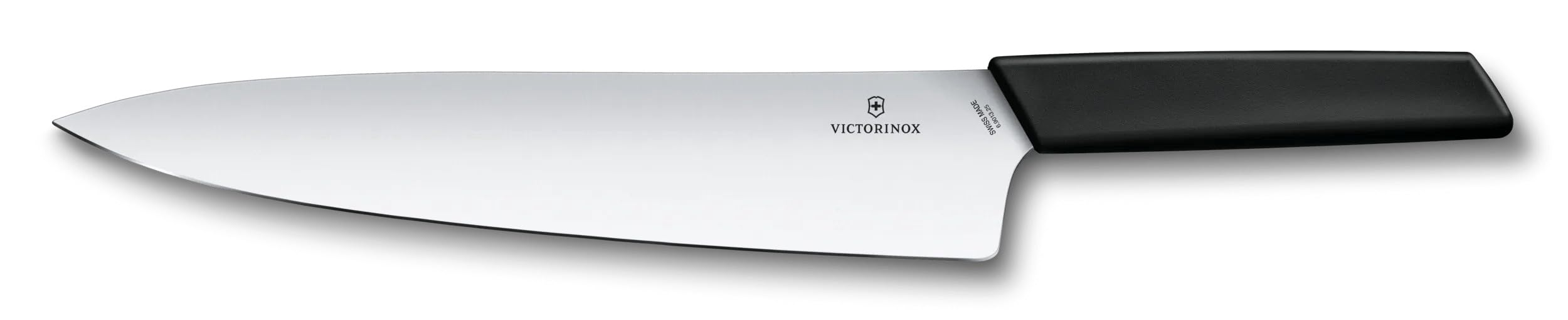 Victorinox Swiss Modern nóż do krojenia mięsa, prosty szlif, ostrze o długości 25 cm ze stali nierdzewnej, ergonomiczny uchwyt z tworzywa sztucznego, czarny