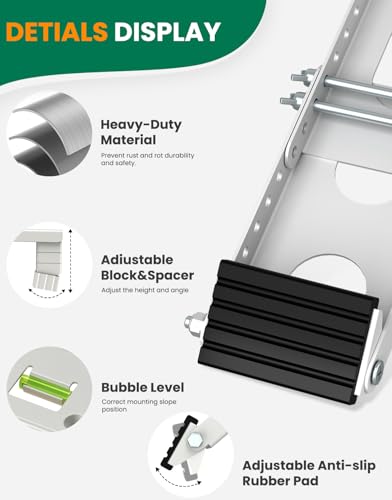 Image of Window Air Conditioner Support Bracket: Adjustable Anti-Slip Shock-Absorbing Mat Window Safe Bracket Built-in Bubble Level - 5000 to12000 BTU AC Units Window Mount Bracket Up to 85 lbs