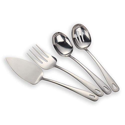 Berglander Stainless Steel Flatware Serving Set 4 Pieces, Cake Server Cold Meat Fork