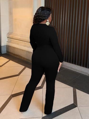 Women's 2 Piece Lounge Sets Crop High Wasit Foldover Flare Leggings Pants Casual Workout Outfits Tracksuit4