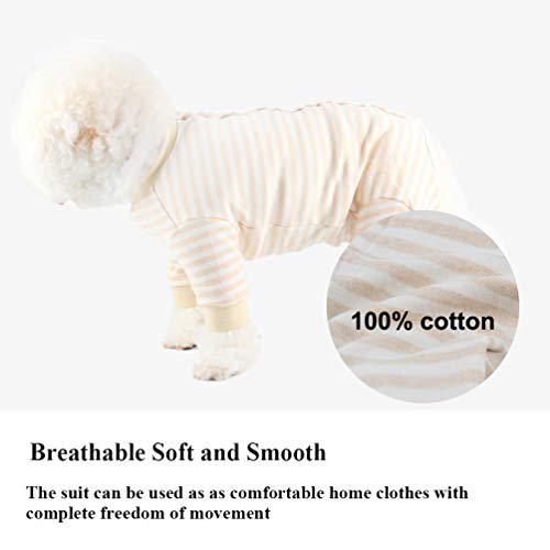 Image of Dog Surgery Recovery Suit Pet Surgical Onesie Long Sleeve After Surgery Wear Pet E-Collar Alternative for Female Male Dog with LegYellow Stripe /X-Large