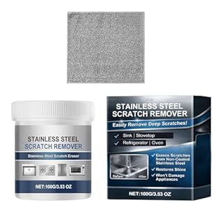 Dmuzsoih Stainless Steel Scratch Remover | 100g Deep Cleaning Polishing Paste | Stainless Steel Scratch Remover Kit | for Fridge Stove Faucet Appliance Aluminum Restoration Maintenance