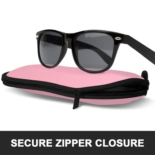 Image of Sunglasses Soft Case, Ultra Light Portable Neoprene Zipper Glasses Case for Men Women