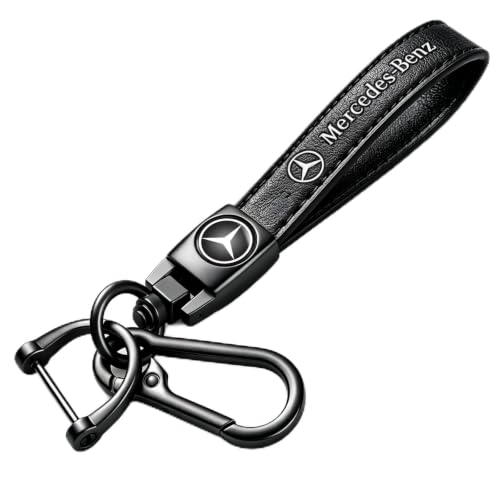 Image of TACOMA Genuine Leather Car Keychain Key Chain for Men and Women Family Present Key Ring Accessories(Black)