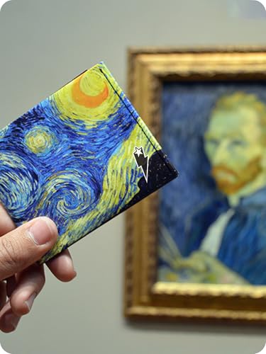 Starry Night Stitched Paper Wallet - Vegan, Mighty Thin, Tear & Water-Resistant Slim Wallet for men - Mens Credit Card Holder Wallet Gifts for Him - Designer Bifold Wallets - RFID Blocking2