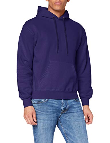 Fruit of the Loom Hooded Sweat Felpa, Viola, L Uomo