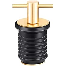 Boat Plug for 3/4-Inch 1-1/4-Inch T-Shape Boat Drain Plug Rubber Twist-Turn Boat Accessories with Brass Snap Handle Boat Drain Plug Wrench