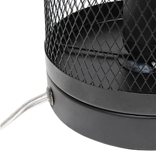 Simple Designs LT1075-BLK Black Mesh Cylindrical Steel Table Lamp thumb #1