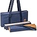 Yellow Mountain Imports American Mahjong Set, Indigo Tides - Blue Soft Case, 4 All-in-One Racks with Pushers, Wright Patterson Scoring Coins, Dice, & Wind Indicator
