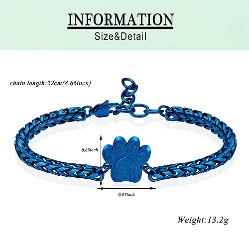 VCCWYQK Paw Print Urn Bracelet for Ashes for Dog/Cat Cremation Jewelry for Ashes Cute Animals Adjustable Memorial Keepsake Bracelets Jewelry Gifts for Women (C) - Image 2