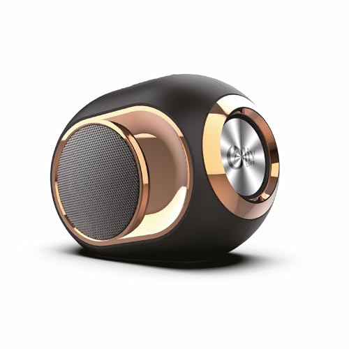 Image of Smart Wireless Speaker Water Resistance, Wireless Bluetooth Speaker TWS Feature, Up to 6H Playtime, Wireless Sound Box Stereo Surround Music Bass Speaker Outdoor Speakers (Black-Rose Gold)