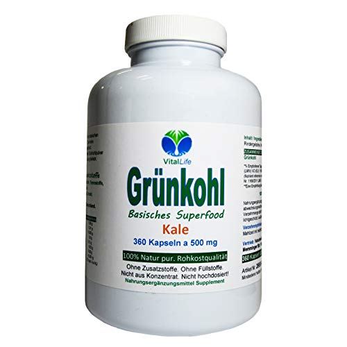 GRÜNKOHL Vitalstoff Champion & Superfood 360 basische Kohl Kapseln -...