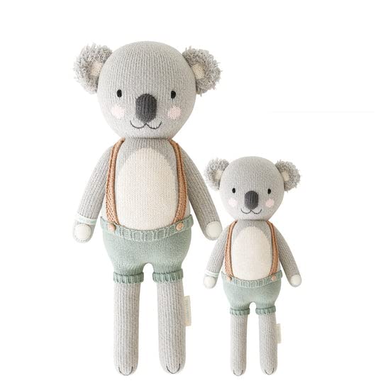 CUDDLE + KIND Quinn The Koala Regular 20" Hand-Knit Doll – 1 Doll = 10 Meals, Fair Trade, Heirloom Quality, Handcrafted in Peru, 100% Cotton Yarn