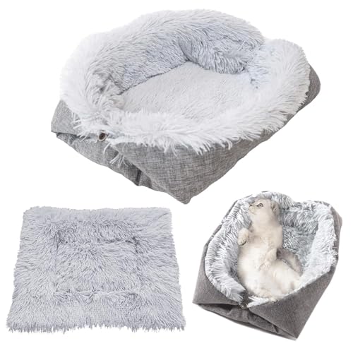 Cama cálida para Mascotas,Bonita Cama para Mascotas,Cama para Mascotas Lavable,Cama Suave para Gatos,Nido de Gato en Coche,Nido para Perro y Gato,para Gatos y Perros de tamaño Mediano, 60 x 52 cm