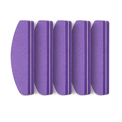Limes à ongles en papier de verre violet lot de 5 avec tampon de polissage KANUZ
