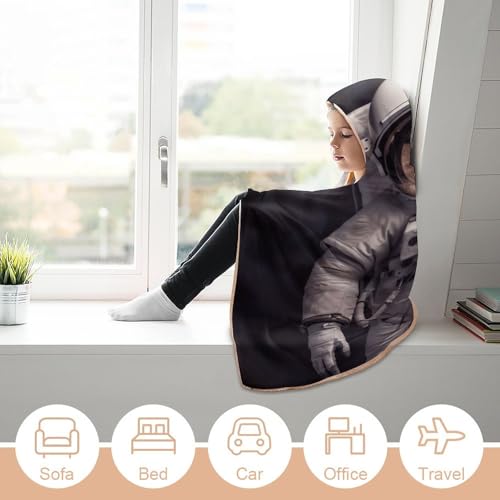 Couverture à capuche astronaute peluche pour soirées canapé - 7