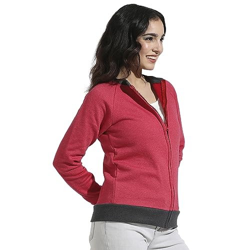 Image of Campus Sutra Women Cotton Regular Fit Hooded Sweatshirt