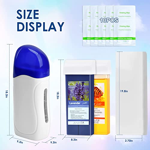 Tiktok Roll On Wax Kit, Waxing Kit For Women, Roll On Wax Warmer Kit For Hair Removal, Home Wax Roller Kit For Larger Areas Of The Body, Roller Waxing Kit Including 2 Wax Cartridges 100 Wax Strips And 10 Wax-Removing Wipes #TOP1