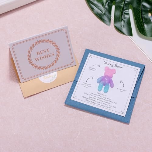 Image of Aesnefe Pocket Bear Hug, Anxiety Relief Gifts for Men Women, Mental Health Positivity Gift, Stress Relief Gifts for Her, Comforting Gift for Son Daughter Back to School, Pink Blue