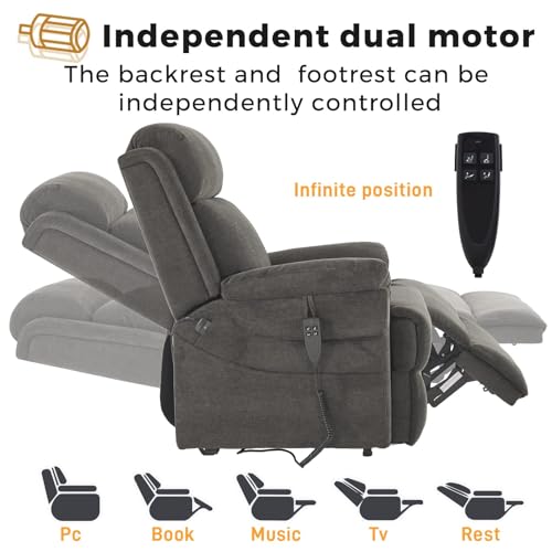 Sillón Chenille Relax Eléctrico para Sala miniatura 3