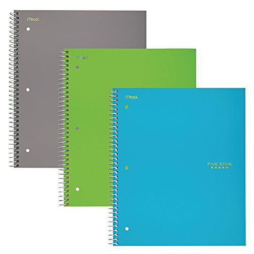 Cahier à spirale 3 sujets large ligné lot de 3 pour organiser vos notes