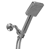 Home Basics Ultimate Single Function Shower Massager High Performance Shower Bliss Square Handheld Powerful Anti-Clog Shower Spray 5ft Long Hose, Easy Installation, Chrome (1)