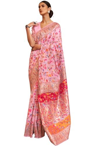 SGF11- Women's Kanjivaram Pure Soft Silk Handloom Saree Pure Golden Zari With Blouse Piece product image 6