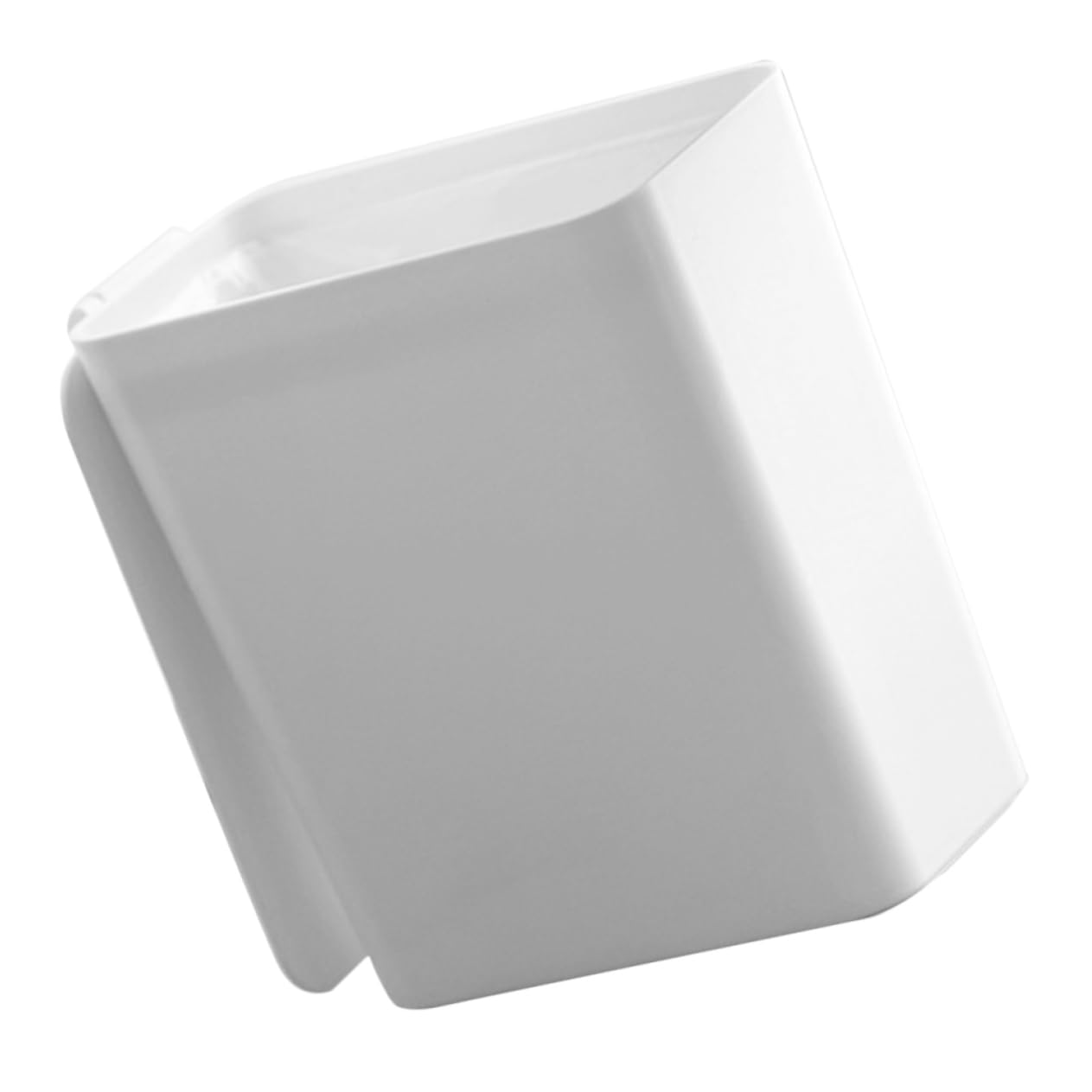 KOMBIUDA Desk Trash Can Mini Garbage Bin Lid Pp Material White Versatile for Kitchen Bathroom
