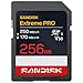 SANDISK Extreme PRO SD UHS-I-Karte 256 GB (bis zu 250 MB/s Lesegeschwindigkeit und 170 MB/s Schreibgeschwindigkeit, 4K UHD-Video, U3, V30) Memory Zone App