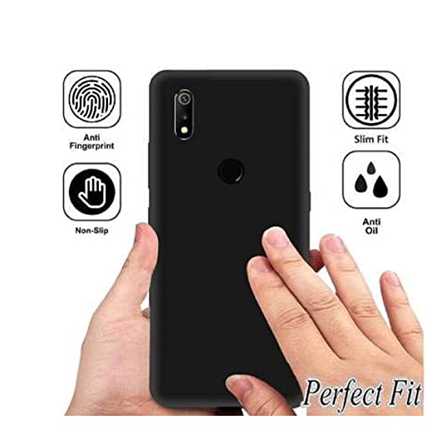 Image of Mobile Back Cover Case for Realme 3 Pro (Silicone Case|CameraProtection|Black SC1510)