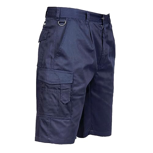 Image of Portwest Combat Shorts Construction Work Wear Pants Proctection Safety Clothing, X Large Navy