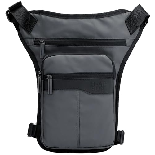 Sac de jambe tombant gris imperméable avec ceinture de hanche réglable pour homme