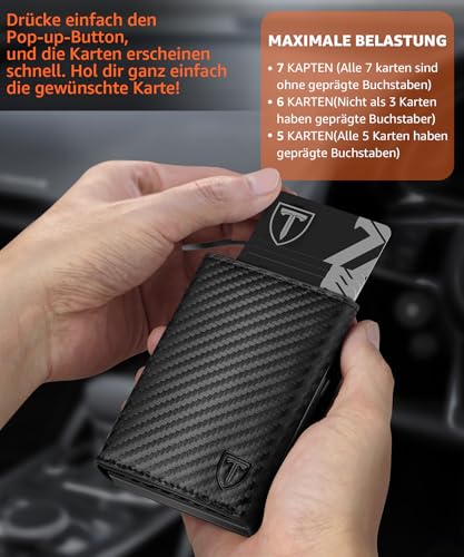 TEEHON Geldbörse Herren - Slim Wallet mit Münzfach & RFID Portmonee Herren – Ansicht 4