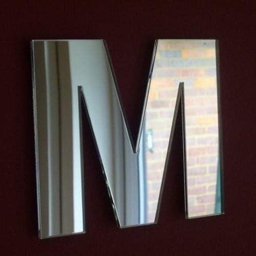 Super Cool Creations Upper Case Letter M Mirror 30cm, Silver