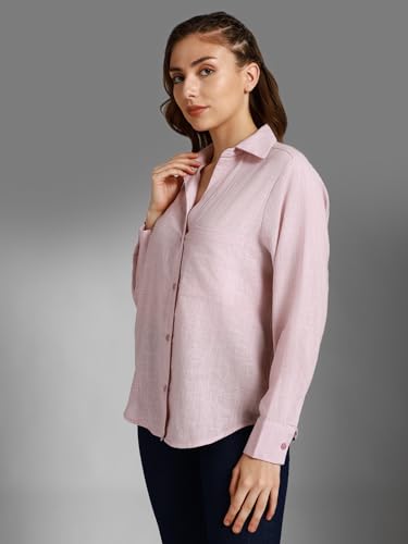Image of High Star Women's Classic Oversized Spread Collar Long Sleeves Cotton Casual Shirt
