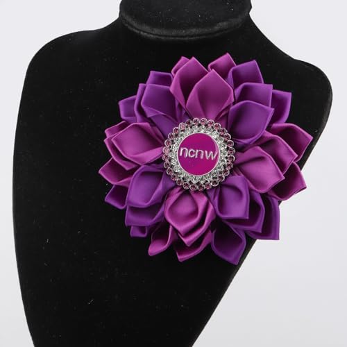 Image of CENWA Sorority Brooch Gift for Women Purple Flower Brooch Pin Sisterhood Sorority Jewelry